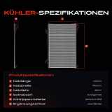 1x Kühler Wasserkühler Motorkühler für Jaguar XE X760 XF X260 2.0L