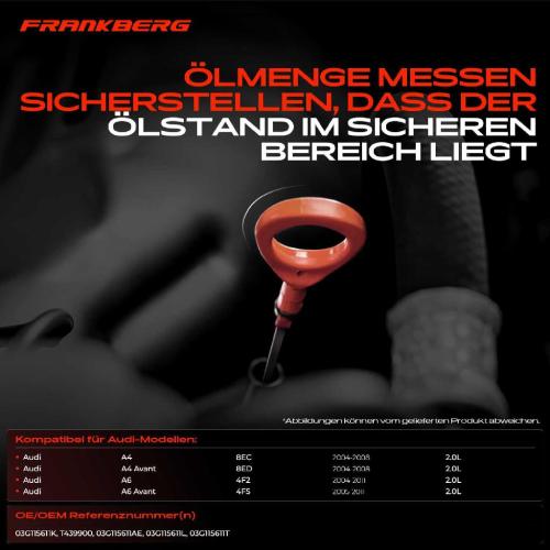 1x Ölmessstab Ölpeilstab Ölstab für Audi A4 Avant 8E A6 Avant 4F 2.0L 2004-2011 Bild 1x Ölmessstab Ölpeilstab Ölstab für Audi A4 Avant 8E A6 Avant 4F 2.0L 2004-2011