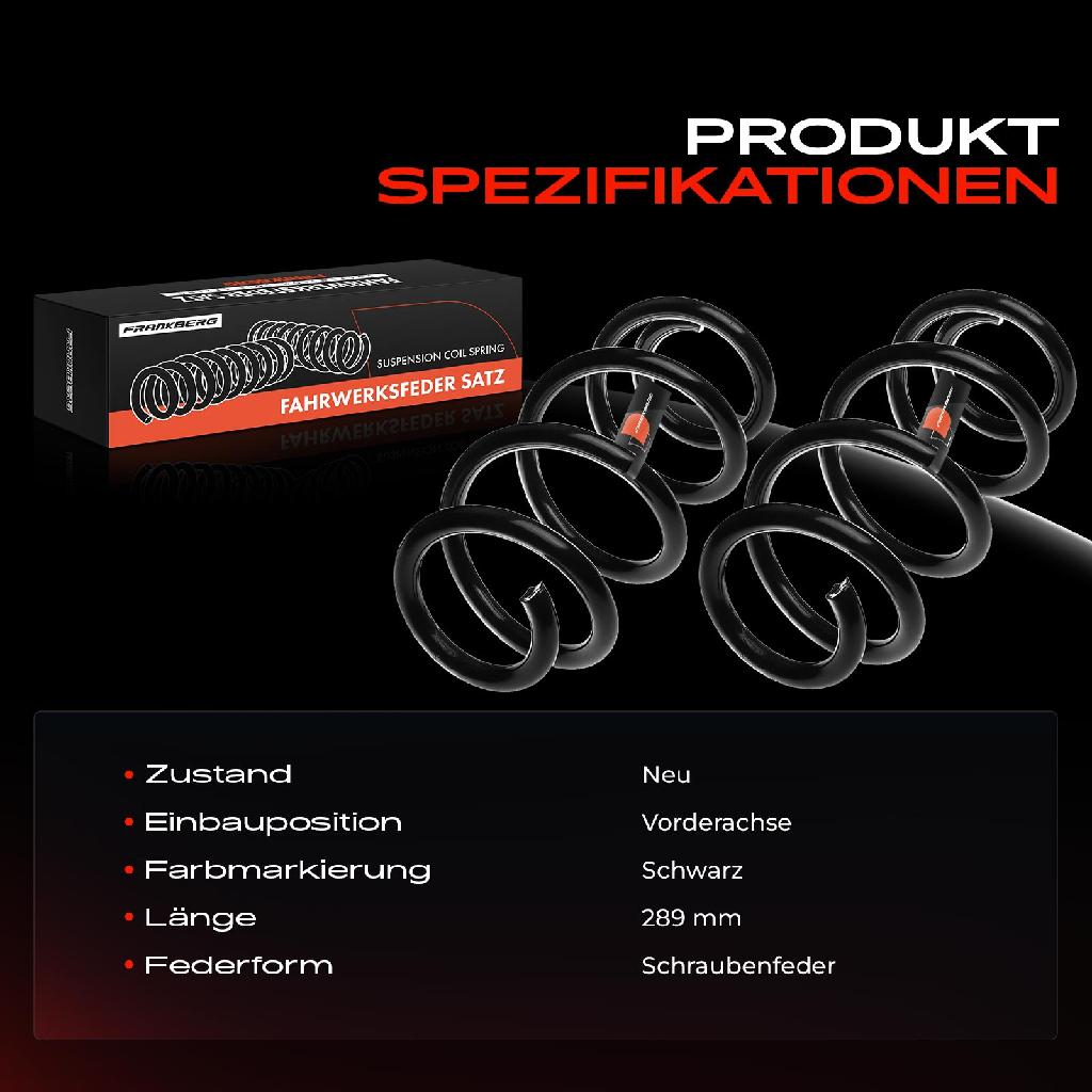 2x Fahrwerksfeder Vorderachse für Audi A4 8K B8 A5 8T3 8F7 8TA A6 C7 A7 4GA