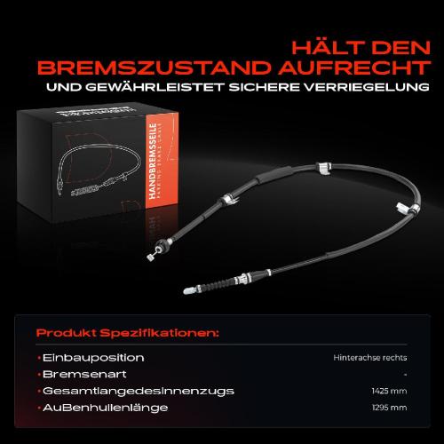 1x Seilzug Feststellbremse Hinterachse rechts für Hyundai Coupe GK 1.6L 2.0L Bj ab 2004 Bild 1x Seilzug Feststellbremse Hinterachse rechts für Hyundai Coupe GK 1.6L 2.0L Bj ab 2004