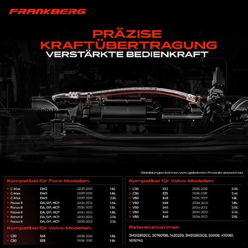 1x Seilzug Feststellbremse Vorderachse beidseitig für Ford Focus DA DP HCP C-Max Volvo C30 S40 V50 Bild 1x Seilzug Feststellbremse Vorderachse beidseitig für Ford Focus DA DP HCP C-Max Volvo C30 S40 V50