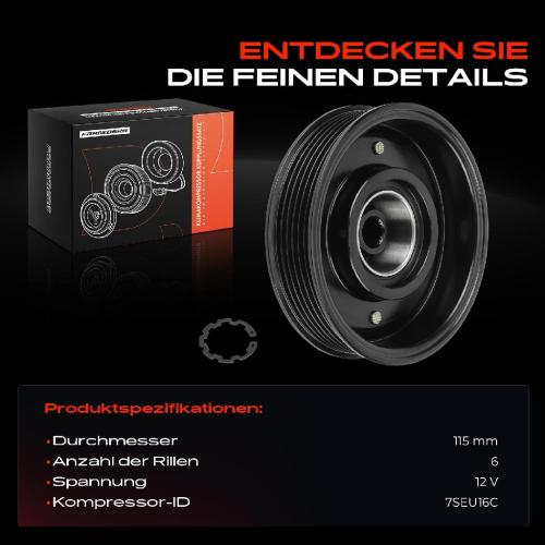 1x Magnetkupplung Klimakompressor für BMW F10 F11 Mercedes-Benz W202 W203 W204 W210 Bild 1x Magnetkupplung Klimakompressor für BMW F10 F11 Mercedes-Benz W202 W203 W204 W210