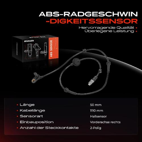 Frankberg 1x ABS Sensor Vorderachse rechts für Nissan Almera Tino V10 1.8L 2.2L 2002-2006 Bild Frankberg 1x ABS Sensor Vorderachse rechts für Nissan Almera Tino V10 1.8L 2.2L 2002-2006