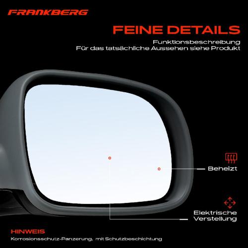 Frankberg 1x Außenspiegel Rechts für VW Bora Variant Golf IV Cabriolet 1J2 1J6 1J1 1E7 1997-2013 Bild Frankberg 1x Außenspiegel Rechts für VW Bora Variant Golf IV Cabriolet 1J2 1J6 1J1 1E7 1997-2013