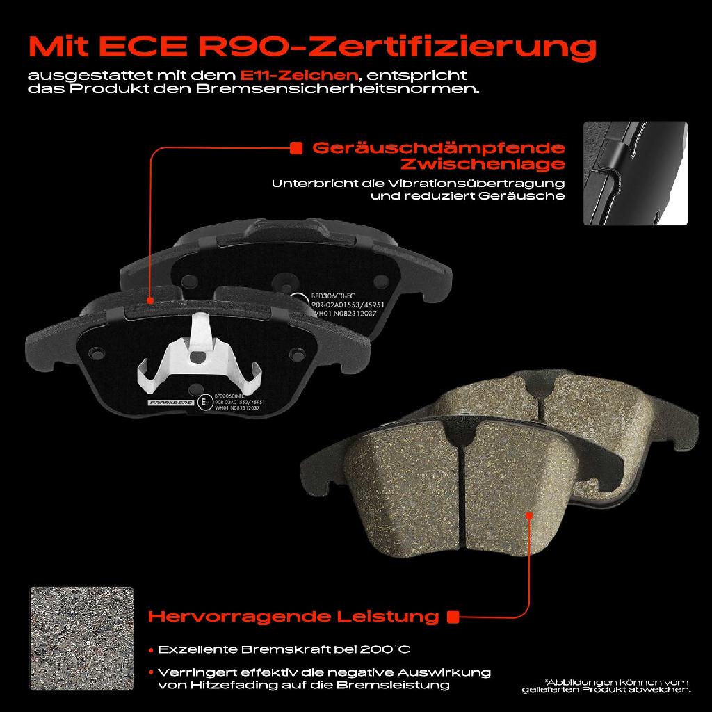 4x Bremsbeläge Vorderachse für Volvo S60 II S80 V60 I V70 III XC70 Ford Galaxy Mondeo IV Stufenheck