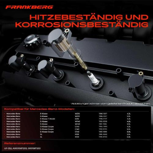 Frankberg 8x Zündmodul Zündspule für Mercedes-Benz W210 S210 W140 C140 R129 4.2L 5.0L 6.0L 1991-1999 Bild Frankberg 8x Zündmodul Zündspule für Mercedes-Benz W210 S210 W140 C140 R129 4.2L 5.0L 6.0L 1991-1999