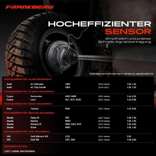 Frankberg 1x ABS Sensor Vorderachse rechts f r VW Golf Alltrack VIII Variant Passat Caddy California Camper MPV Bild Frankberg 1x ABS Sensor Vorderachse rechts f r VW Golf Alltrack VIII Variant Passat Caddy California Camper MPV