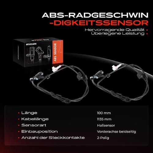 Frankberg 2x ABS Sensor Vorderachse beidseitig für Toyota Ractis Urban Cruiser Yaris Yaris/Vios Stufenheck 2005-2016 Bild Frankberg 2x ABS Sensor Vorderachse beidseitig für Toyota Ractis Urban Cruiser Yaris Yaris/Vios Stufenheck 2005-2016