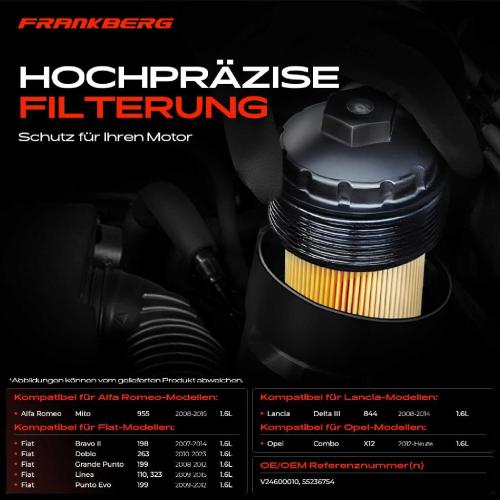 1x ÖlkühlerÖlfilter für Fiat Bravo II Doblo Linea Delta III Punto Opel Combo 1.6L Bild 1x ÖlkühlerÖlfilter für Fiat Bravo II Doblo Linea Delta III Punto Opel Combo 1.6L