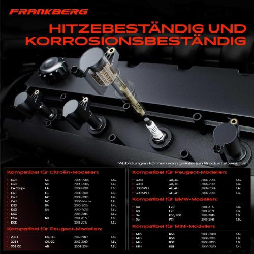 Frankberg 4x Zündmodul Zündspule für BMW 1er F20 F21 3er Touring F30 F80 F31 MINI R56 R57 R55 R60 R58 R61 R59 Bild Frankberg 4x Zündmodul Zündspule für BMW 1er F20 F21 3er Touring F30 F80 F31 MINI R56 R57 R55 R60 R58 R61 R59