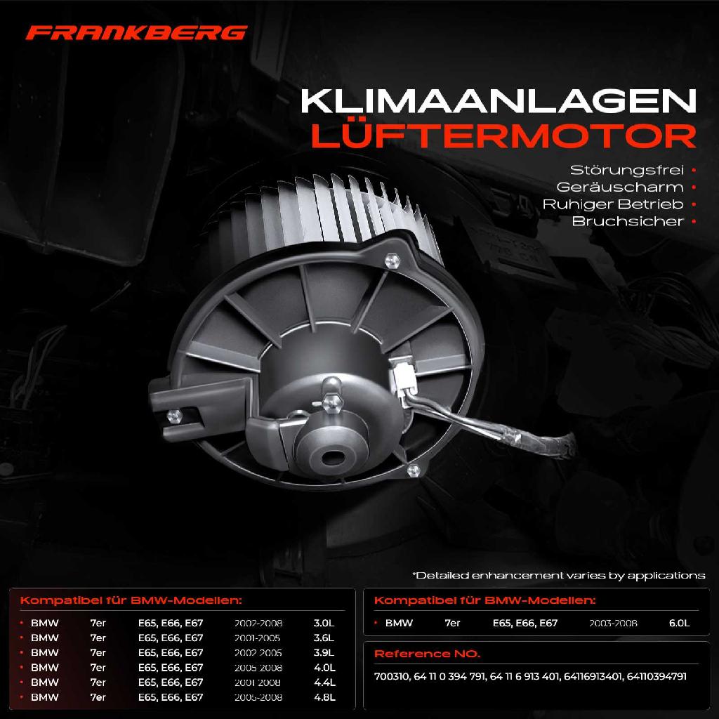 1x Gebläsemotor Innenraumgebläse für BMW 7er E65 E66 E67 2001-2008