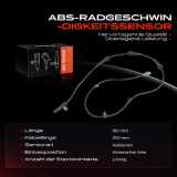1x ABS Sensor Hinterachse links für Nissan Murano II Z51 Murano II Van 2.5L 3.5L 2007-2014