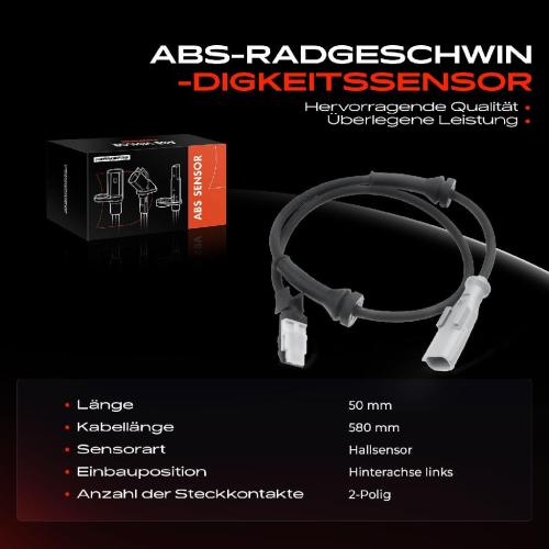 1x ABS Sensor Hinterachse links für Mercedes-Benz W415 Renault KW0/1 FW0/1 KW0/1 1.5L 1.2L 1.6L Bj ab 2008 Bild 1x ABS Sensor Hinterachse links für Mercedes-Benz W415 Renault KW0/1 FW0/1 KW0/1 1.5L 1.2L 1.6L Bj ab 2008