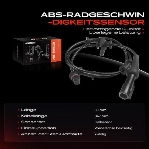 1x ABS Sensor Vorderachse beidseitig für Jaguar S-Type XF Sportbrake 2.5L 2.7L 3.0L 4.0L 1999-2015 Bild 1x ABS Sensor Vorderachse beidseitig für Jaguar S-Type XF Sportbrake 2.5L 2.7L 3.0L 4.0L 1999-2015