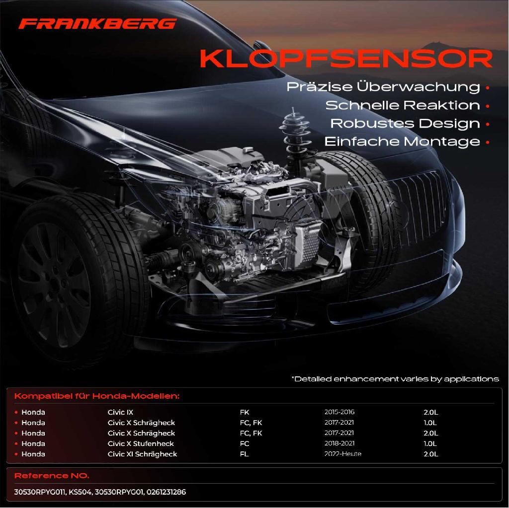 1x Klopfsensor Klopfgeber für Honda Civic 9-11 FK FL FC 1.0L 2.0L 2015-2022