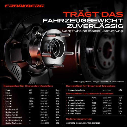 2x Radnabe Radlagersatz Hinterachse beidseitig für Chevrolet Epica Evanda Lacetti Kombi Stufenheck Nubira Bild 2x Radnabe Radlagersatz Hinterachse beidseitig für Chevrolet Epica Evanda Lacetti Kombi Stufenheck Nubira