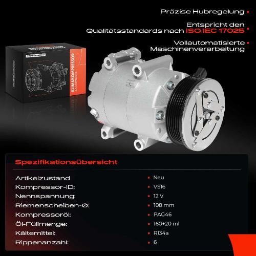 1x Klimakompressor für Ford Focus III Fiesta VI Fiesta 2012-2017 Bild 1x Klimakompressor für Ford Focus III Fiesta VI Fiesta 2012-2017