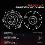 2x Radnabe Radlagersatz Hinten für Toyota Corolla Kombi Stufenheck Verso 1.6L 2001-2004