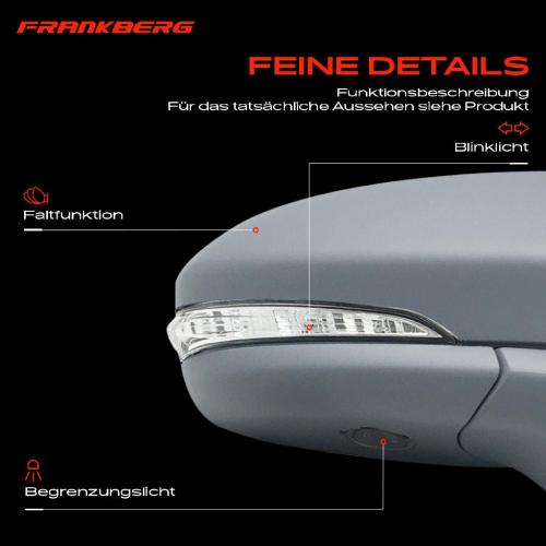 Frankberg 1x Außenspiegel Rechts für Ford Mondeo V CE CD CF 1.0L 1.5L 1.6L 2.0L 2.5L Bj ab 2014 Bild Frankberg 1x Außenspiegel Rechts für Ford Mondeo V CE CD CF 1.0L 1.5L 1.6L 2.0L 2.5L Bj ab 2014
