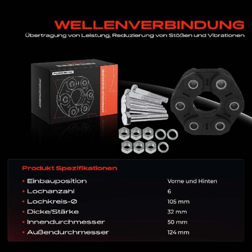 1x Gelenkscheibe Hardyscheibe Kardanwelle Vorne und Hinten für BMW 5er E60 E61 F10 F11 X3 Z4 Bild 1x Gelenkscheibe Hardyscheibe Kardanwelle Vorne und Hinten für BMW 5er E60 E61 F10 F11 X3 Z4