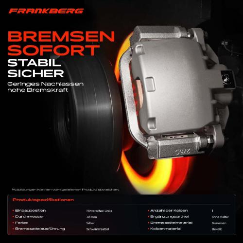 1x Bremssattel Hinterachse Links für Jeep Cherokee KJ 2.4L 2.5L 2.8L 3.7L 2003-2008 Bild 1x Bremssattel Hinterachse Links für Jeep Cherokee KJ 2.4L 2.5L 2.8L 3.7L 2003-2008