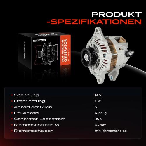 1x Lichtmaschine Generator für Mitsubishi Mirage/Space Star Schrägheck 1.0L 1.2L Bild 1x Lichtmaschine Generator für Mitsubishi Mirage/Space Star Schrägheck 1.0L 1.2L