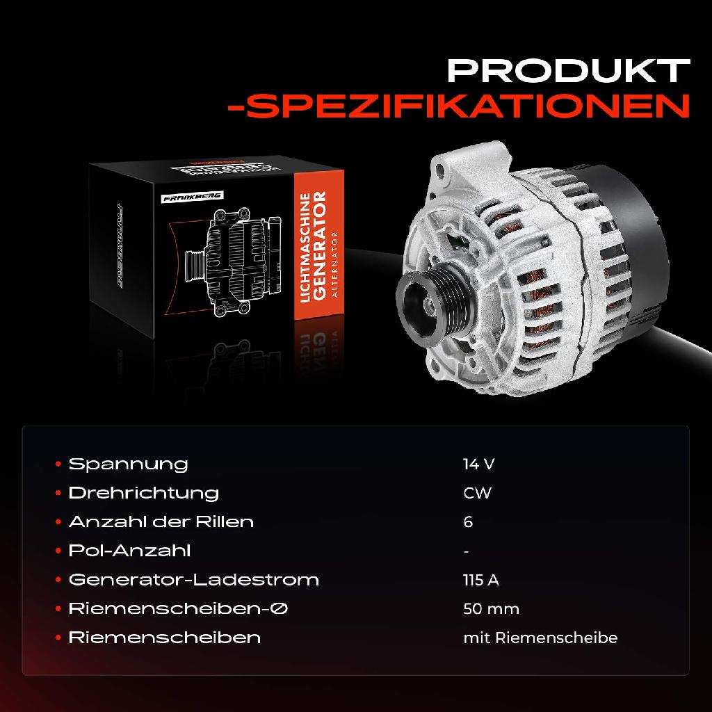 1x Lichtmaschine Generator für VW LT Mercedes-Benz W202 W463 B901 R129 W638