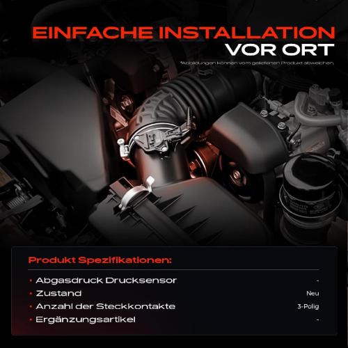 Frankberg 1x Sensor Abgasdruck Drucksensor für Citroën Berlingo C3 C4 Opel Corsa Peugeot DS Bild Frankberg 1x Sensor Abgasdruck Drucksensor für Citroën Berlingo C3 C4 Opel Corsa Peugeot DS