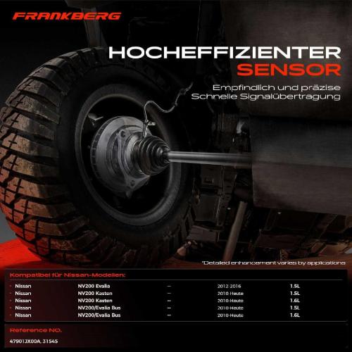 Frankberg 1x ABS Sensor Hinterachse links für Nissan NV200 Evalia Kasten NV200/Evalia Bus 1.5L 1.6L Bj ab 2010 Bild Frankberg 1x ABS Sensor Hinterachse links für Nissan NV200 Evalia Kasten NV200/Evalia Bus 1.5L 1.6L Bj ab 2010