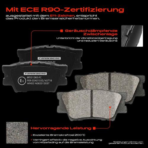 4x Bremsbeläge Hinterachse für Toyota Avalon Stufenheck Camry RAV 4 III IV 1999-2019 Bild 4x Bremsbeläge Hinterachse für Toyota Avalon Stufenheck Camry RAV 4 III IV 1999-2019