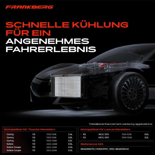 Frankberg 1x Kondensator Klimaanlage für Lexus ES MCV VZV Toyota Camry Solara V3 2.4 3.0L 3.3L Bild Frankberg 1x Kondensator Klimaanlage für Lexus ES MCV VZV Toyota Camry Solara V3 2.4 3.0L 3.3L