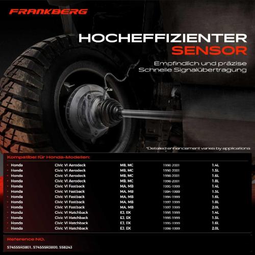 1x ABS Sensor Vorderachse links für Honda Civic VI Aerodeck Fastback Hatchback 1.4L 1994-2001 Bild 1x ABS Sensor Vorderachse links für Honda Civic VI Aerodeck Fastback Hatchback 1.4L 1994-2001