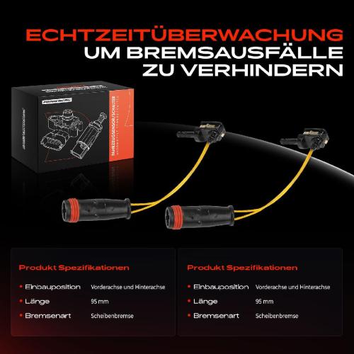 Frankberg 2x Warnkontakt Bremsbelagverschleiß Vorderachse oder Hinterachse für Mercedes-Benz W169 W176 W245 W203 W204 Bild Frankberg 2x Warnkontakt Bremsbelagverschleiß Vorderachse oder Hinterachse für Mercedes-Benz W169 W176 W245 W203 W204