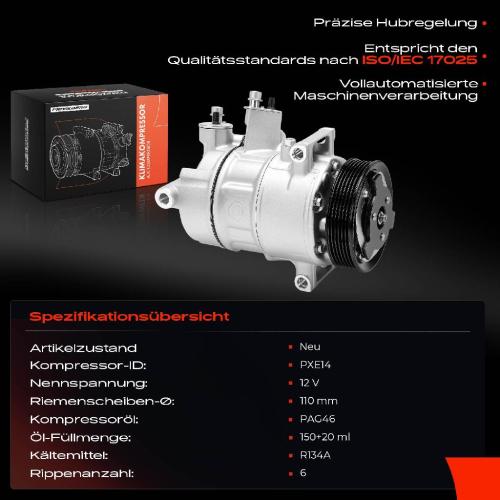 1x Klimakompressor für VW Golf 7 5G1 BE1 BE BQ1 1.4L Bj ab 2014 Bild 1x Klimakompressor für VW Golf 7 5G1 BE1 BE BQ1 1.4L Bj ab 2014
