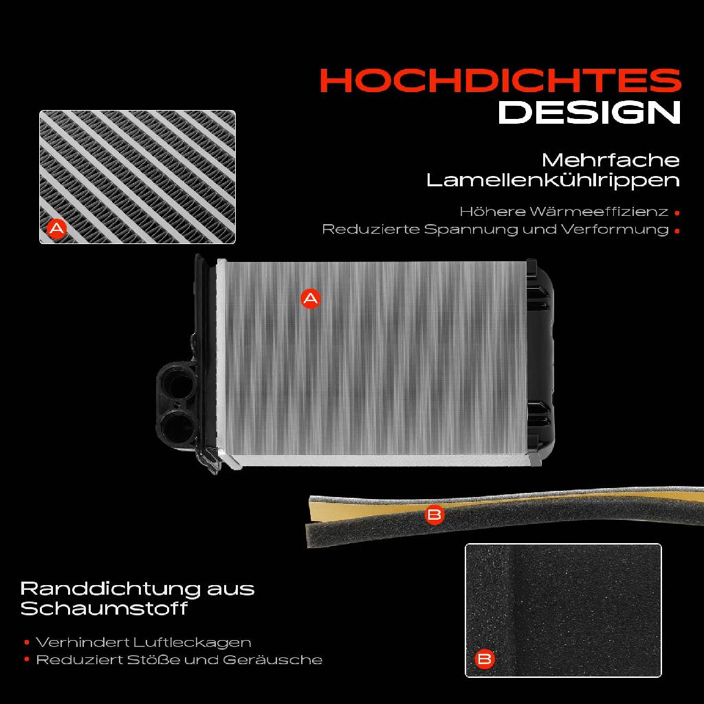 1x Wärmetauscher Innenraumheizung für Peugeot 207 WA WC WD WK 2006-2015 1.4L-1.6L