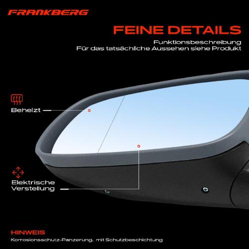Frankberg 1x Außenspiegel Links für VW Passat Variant 3B2 3B5 1996-1997 Bild Frankberg 1x Außenspiegel Links für VW Passat Variant 3B2 3B5 1996-1997
