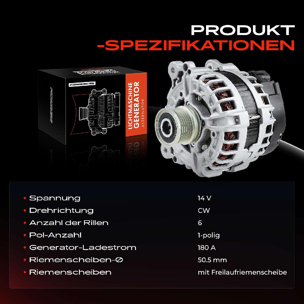 1x Lichtmaschine Generator für VW Golf Audi A3 8V Skoda Octavia 3 Superb