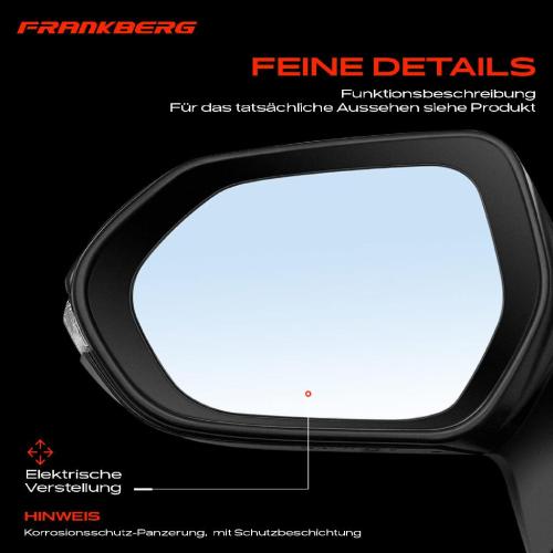 Frankberg 1x Außenspiegel Links für Toyota Corolla Stufenheck E21 EA1 EH1 Bj ab 2019 Bild Frankberg 1x Außenspiegel Links für Toyota Corolla Stufenheck E21 EA1 EH1 Bj ab 2019