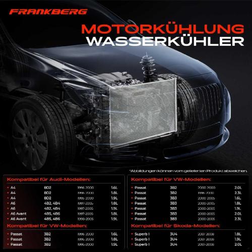 1x Kühler Wasserkühler Motorkühler für VW Passat 3B Audi A4 A6 Skoda Bild 1x Kühler Wasserkühler Motorkühler für VW Passat 3B Audi A4 A6 Skoda