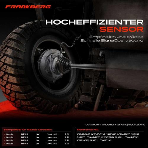 Frankberg 1x ABS Sensor Hinterachse links für Mazda MPV II LW 2.0L 2.3L 2.5L 3.0L 1999-2006 Bild Frankberg 1x ABS Sensor Hinterachse links für Mazda MPV II LW 2.0L 2.3L 2.5L 3.0L 1999-2006