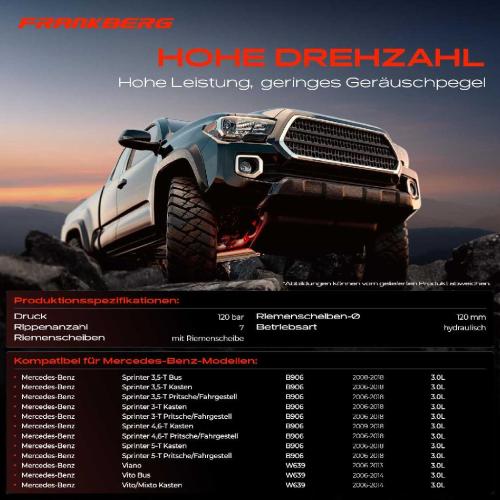 Frankberg 1x Servopumpe hydraulisch für Mercedes-Benz 906 W639 W203 W204 S204 C209 S211 W211 X204 W164 W251 Bild Frankberg 1x Servopumpe hydraulisch für Mercedes-Benz 906 W639 W203 W204 S204 C209 S211 W211 X204 W164 W251