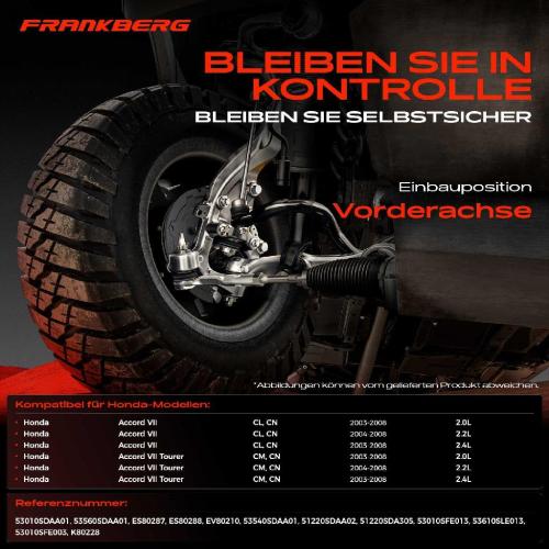 1x Querlenker Satz Vorderachse für Honda Accord VII CL CN Accord VII Tourer CM CN 2.0L 2.2L 2.4L 2003-2008 Bild 1x Querlenker Satz Vorderachse für Honda Accord VII CL CN Accord VII Tourer CM CN 2.0L 2.2L 2.4L 2003-2008