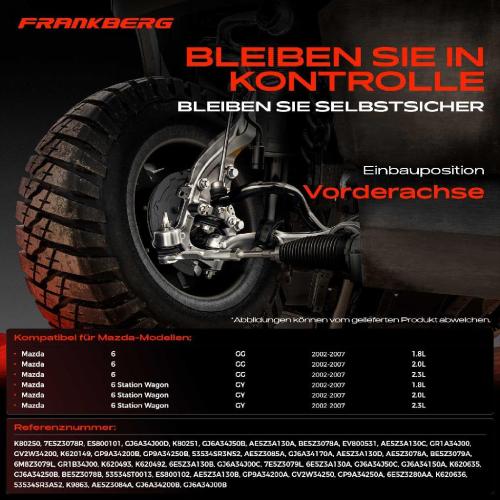 1x Querlenker Satz Vorderachse für Mazda 6 Hatchback Station Wagon Stufenheck 1.8L 2.0L 2.3L 2002-2007 Bild 1x Querlenker Satz Vorderachse für Mazda 6 Hatchback Station Wagon Stufenheck 1.8L 2.0L 2.3L 2002-2007