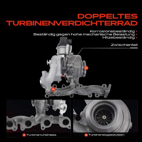 1x Turbolader Abgaskrümmer Einheit für VW Golf Passat Tiguan Audi A3 Cabriolet Sportback Skoda Yeti Bild 1x Turbolader Abgaskrümmer Einheit für VW Golf Passat Tiguan Audi A3 Cabriolet Sportback Skoda Yeti