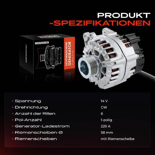 Frankberg 1x Lichtmaschine Generator für VW Golf V 1K1 2.0L Touareg 7P5 7P6 3.0L Bild Frankberg 1x Lichtmaschine Generator für VW Golf V 1K1 2.0L Touareg 7P5 7P6 3.0L