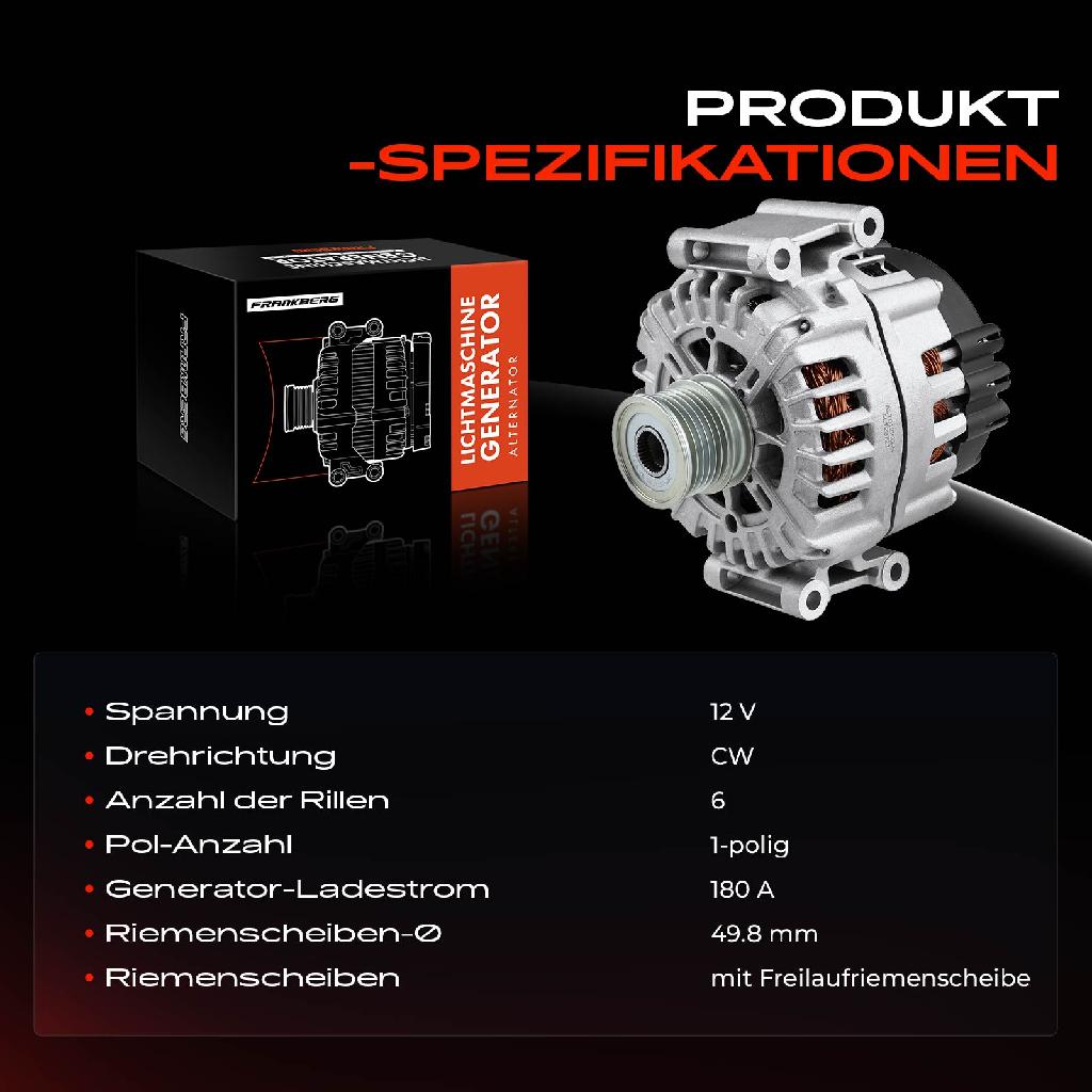 1x Lichtmaschine Generator für Mercedes-Benz W204 S204 C218 X218 W212 S212