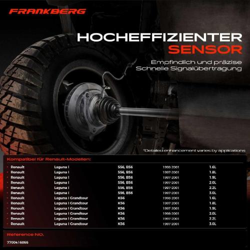 Frankberg 1x ABS Sensor Vorderachse beidseitig für Renault Laguna I Grandtour 1.6L 1.8L 1.9L 2.0L 2.2L 3.0L 1997-2001 Bild Frankberg 1x ABS Sensor Vorderachse beidseitig für Renault Laguna I Grandtour 1.6L 1.8L 1.9L 2.0L 2.2L 3.0L 1997-2001