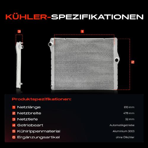 1x Kühler Wasserkühler Motorkühler für BMW 7er F01 F02 F03 F04 Alpina B7 4.4L 6.0L Bild 1x Kühler Wasserkühler Motorkühler für BMW 7er F01 F02 F03 F04 Alpina B7 4.4L 6.0L