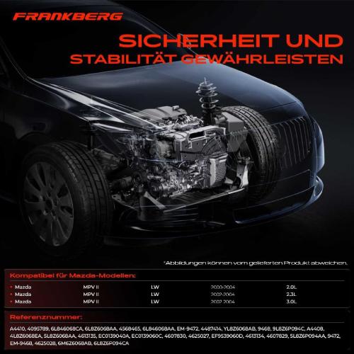 2x Motorlager Vorne und Hinten für Mazda MPV II LW 2.0L 2.3L 3.0L 2000-2004 Bild 2x Motorlager Vorne und Hinten für Mazda MPV II LW 2.0L 2.3L 3.0L 2000-2004