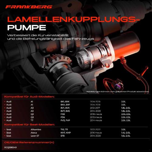 1x Lamellenkupplungspumpe für VW Golf 7 Audi A3 8V Seat Leon Skoda Octavia 3 Bild 1x Lamellenkupplungspumpe für VW Golf 7 Audi A3 8V Seat Leon Skoda Octavia 3